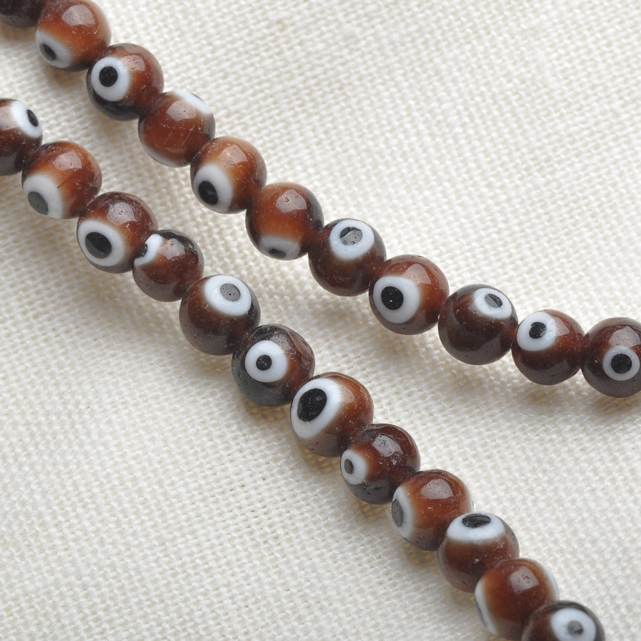 Evil Eye Rounded Pattern Beads