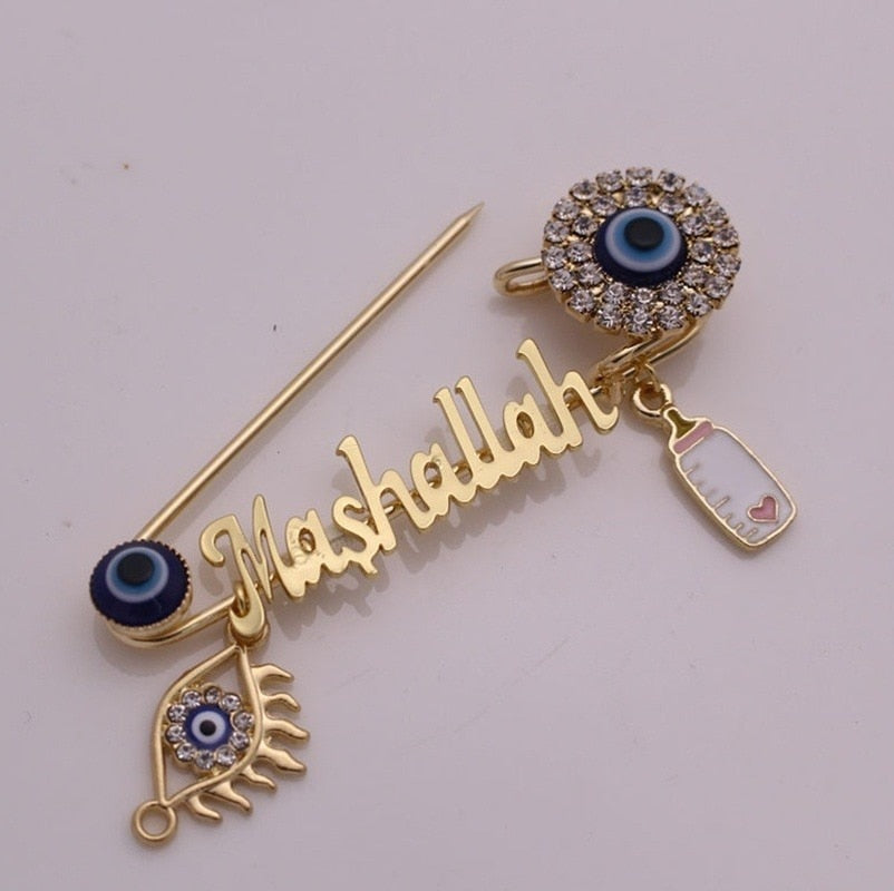 Muslim Mashallah Evil Eye Brooch Amulet