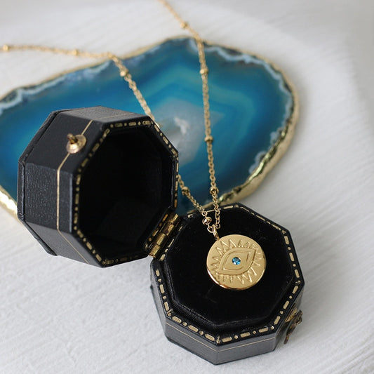 14K Gold Style Evil Eye Necklace