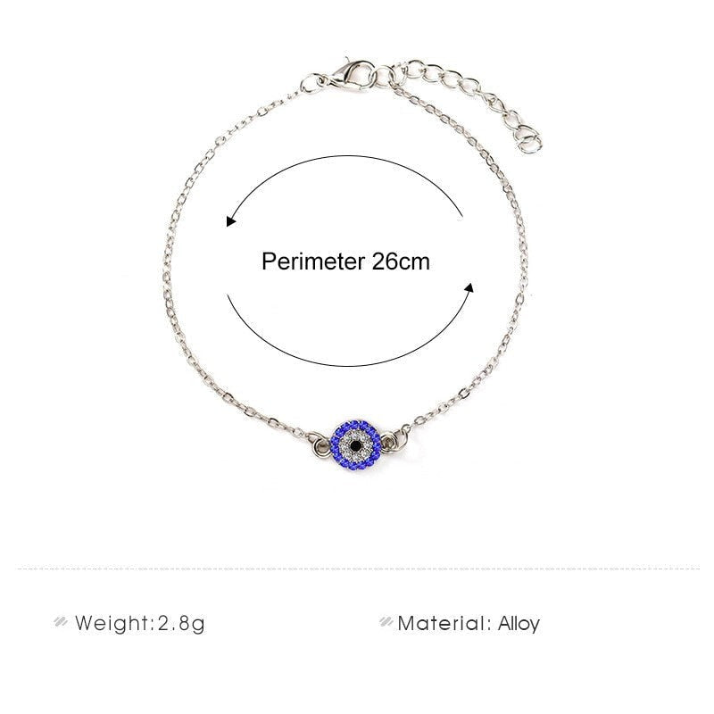 Evil Eye Thin Chain Anklet
