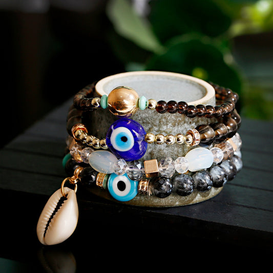 Evil Eye Crystal Stone Beads Bracelet