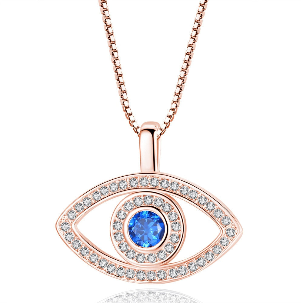 rhinestone evil eye necklace