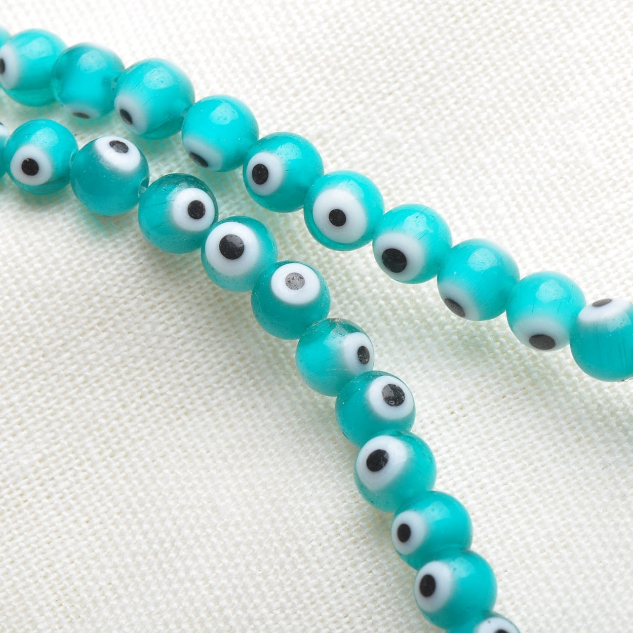 Evil Eye Rounded Pattern Beads