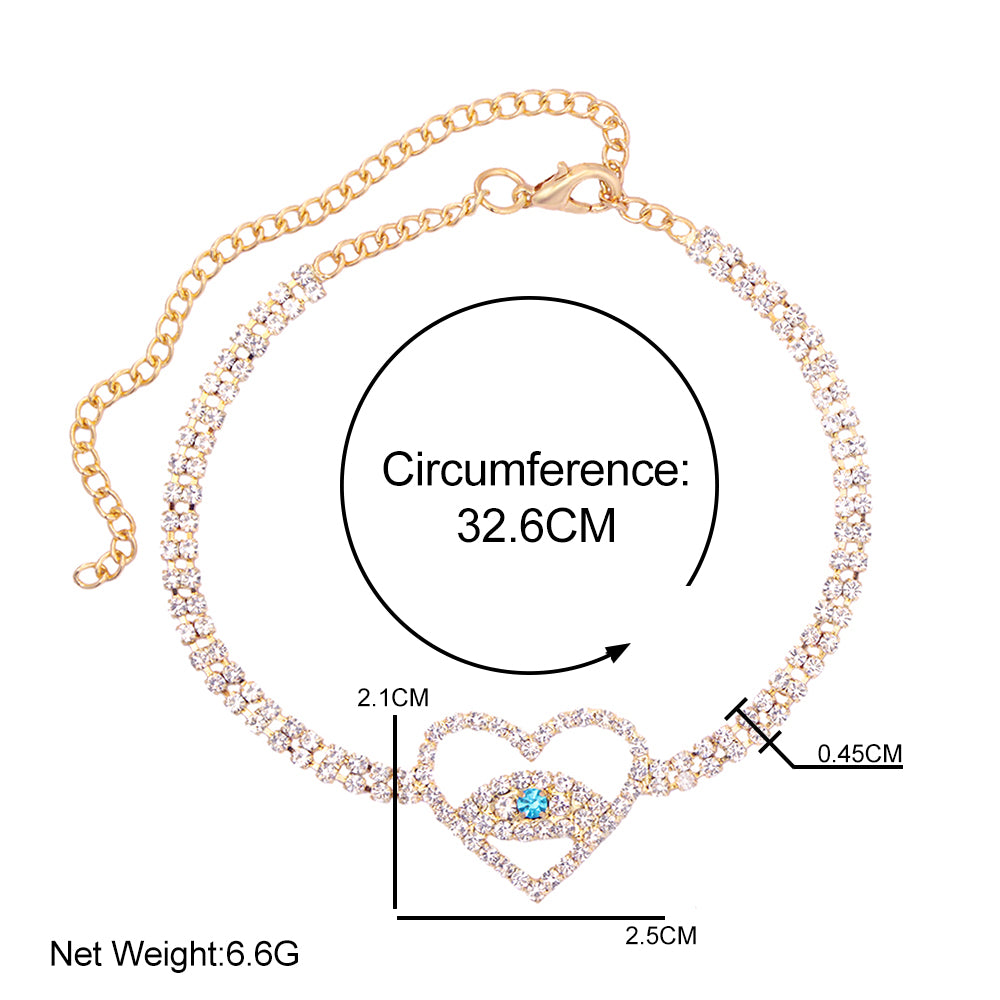 Evil Eye White Zircon Anklet