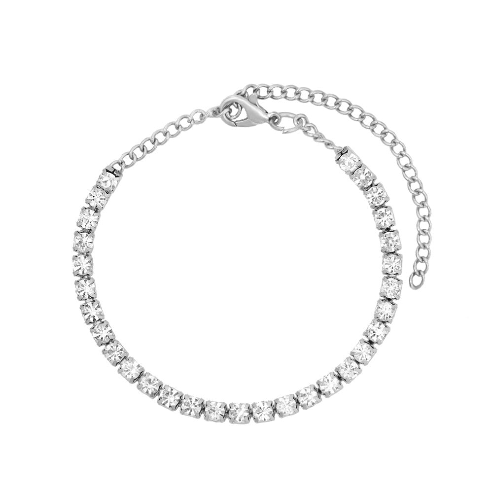 Evil Eye Shiny Crystal Tennis Anklet