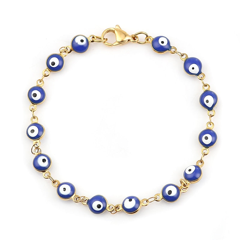 Multicolor Evil Eye Stainless Steel Bracelets