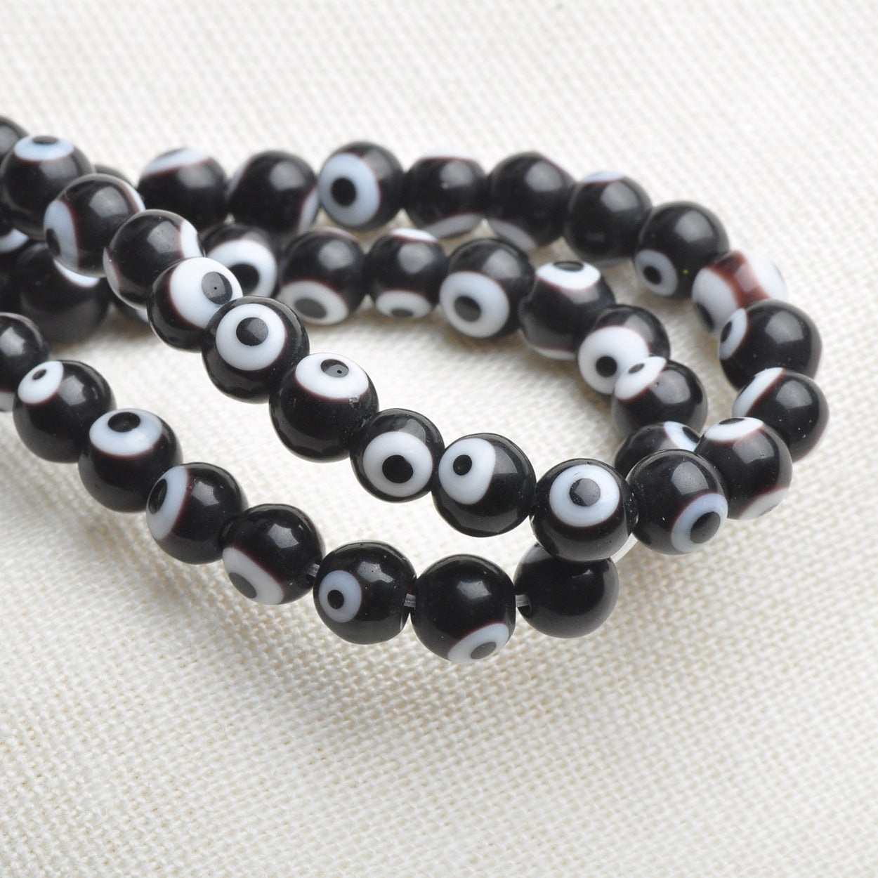 Evil Eye Rounded Pattern Beads