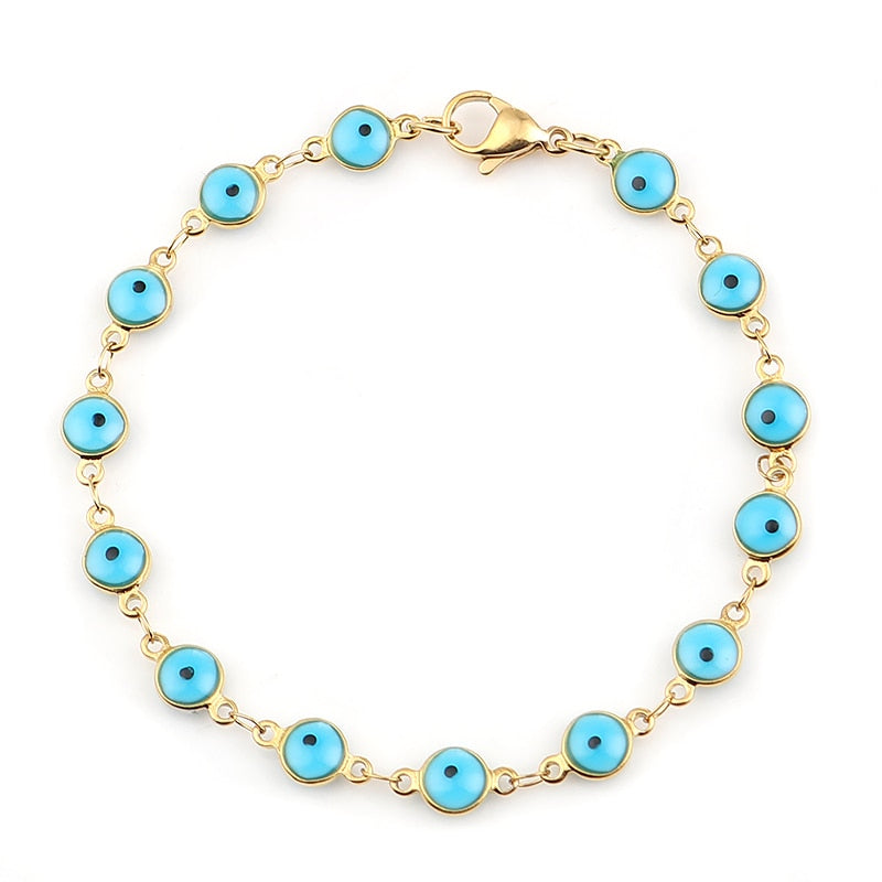 Multicolor Evil Eye Stainless Steel Bracelets