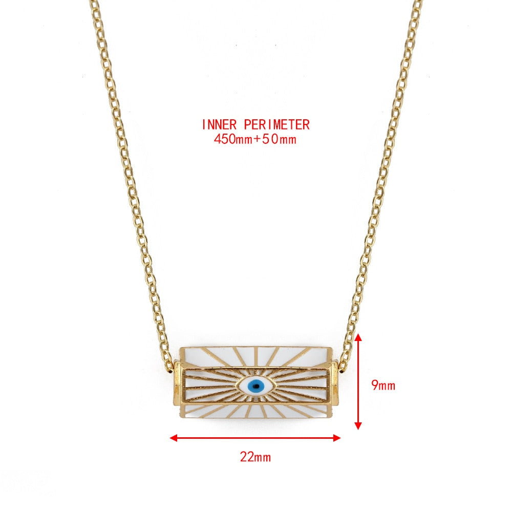 evil eye rolling pendant necklace