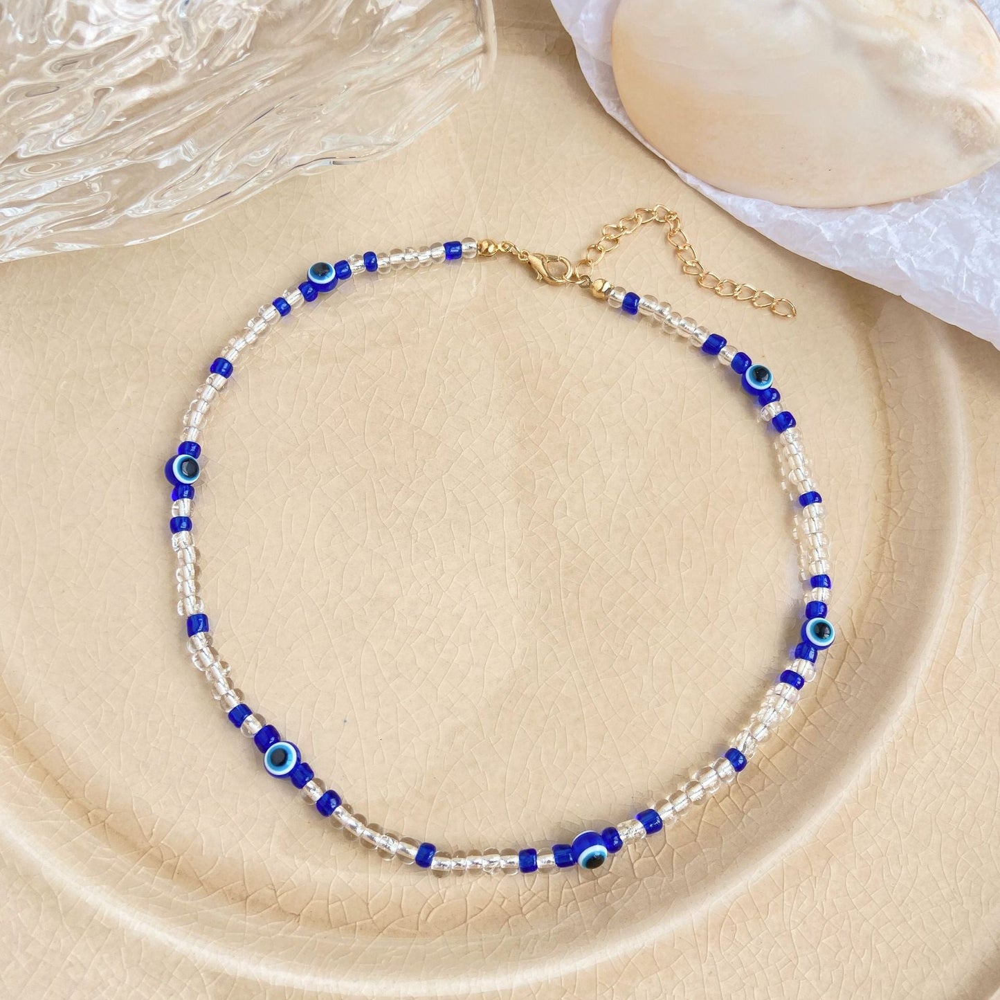 Evil Eye Beads Choker Necklace