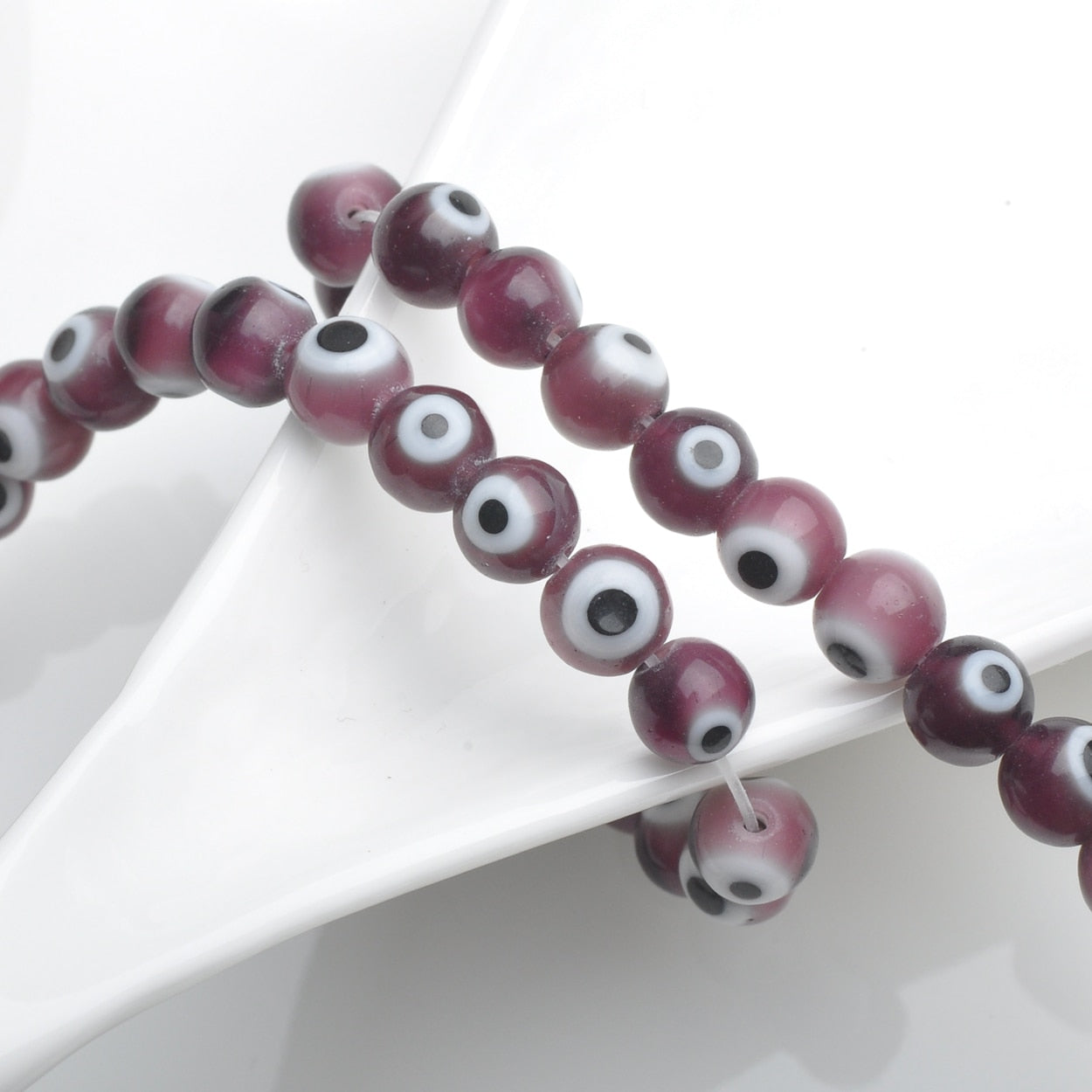Evil Eye Rounded Pattern Beads