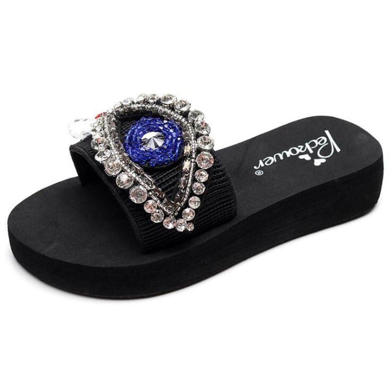 stylish evil eye sandals