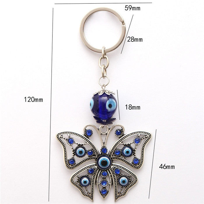 Evil Eye Butterfly Keychain