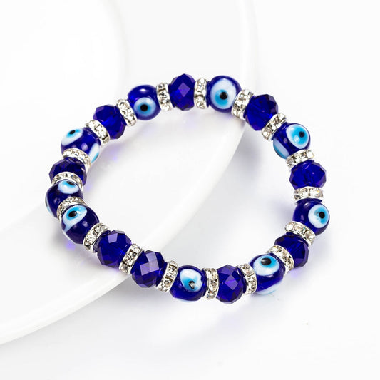 Evil Eye Glass Beaded Bracelet