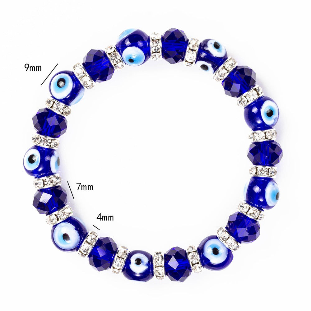 Evil Eye Glass Beaded Bracelet