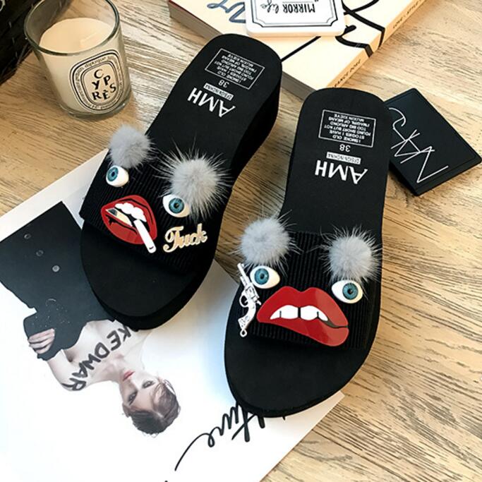 Evil Eye Cartoon Face Sandals