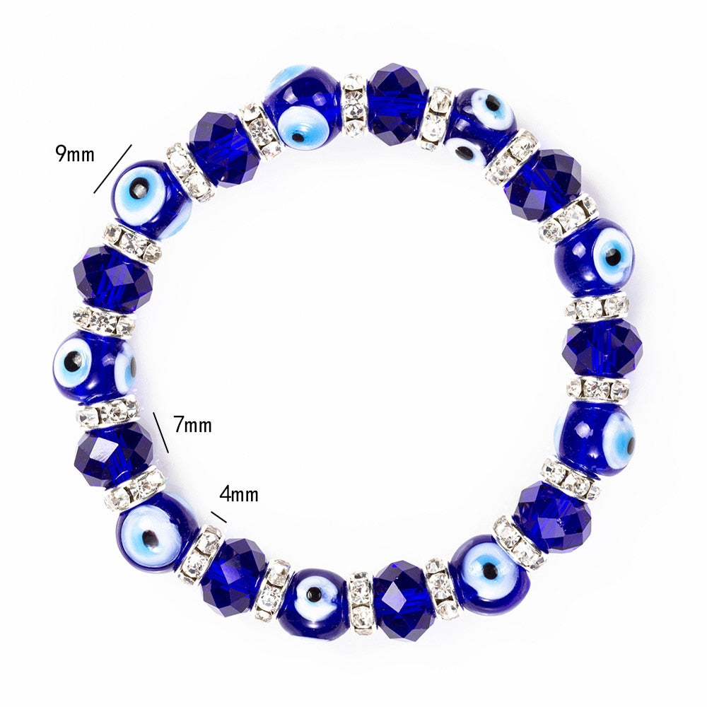 Evil Eye Glass Beaded Bracelet