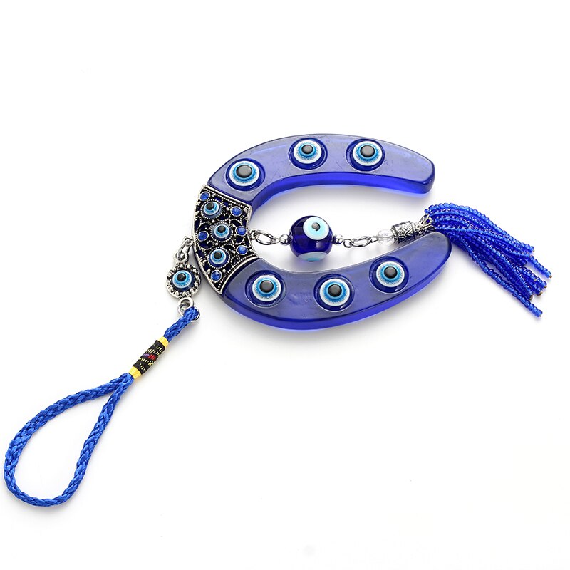 Evil Eye Blue Horseshoe Shape Keychain