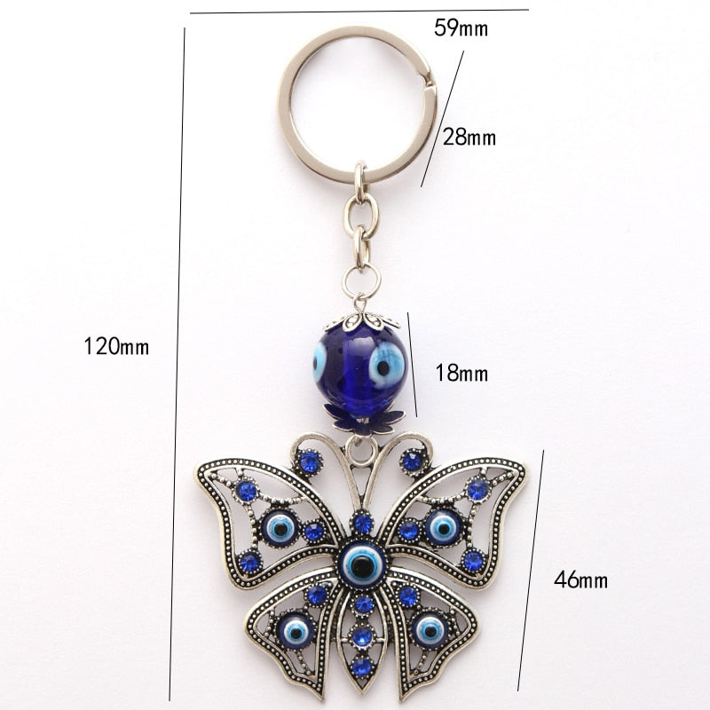 Evil Eye Butterfly Keychain