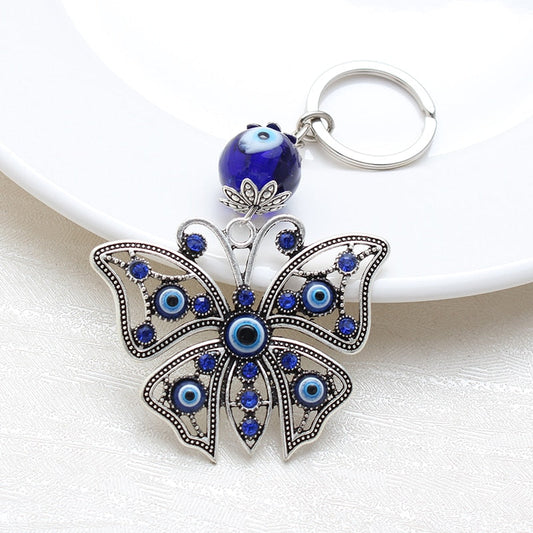 Evil Eye Butterfly Keychain
