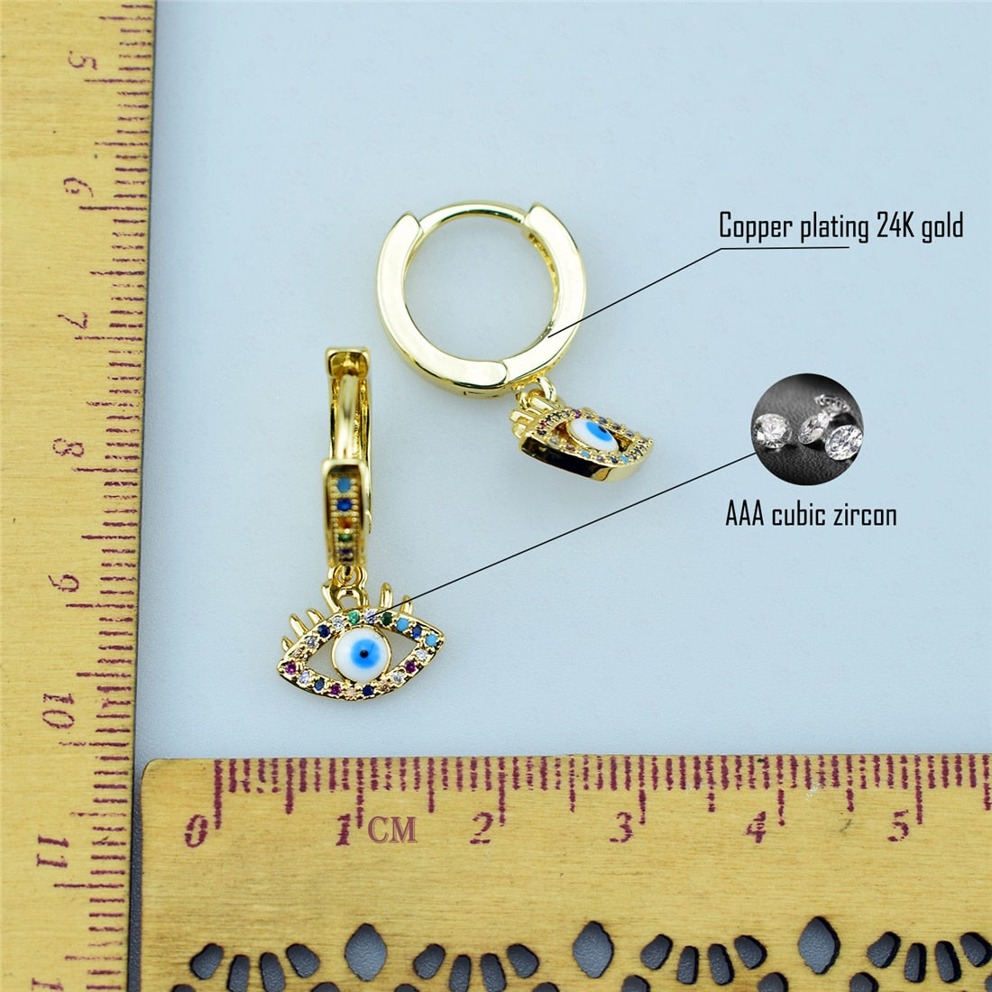 Blue Evil Eye Earrings For Women