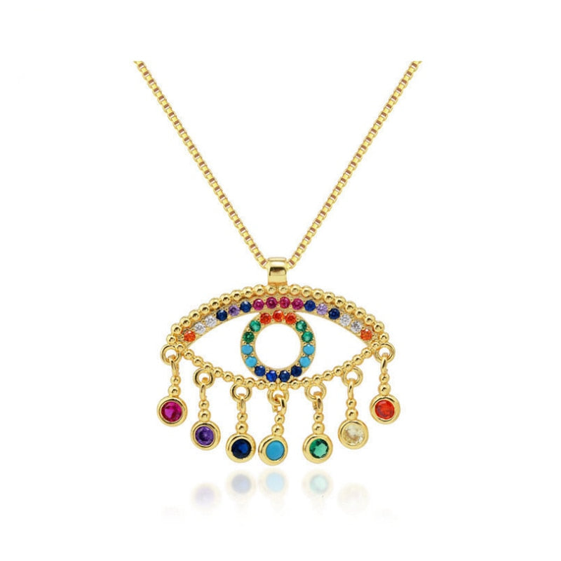 evil eye golden necklace
