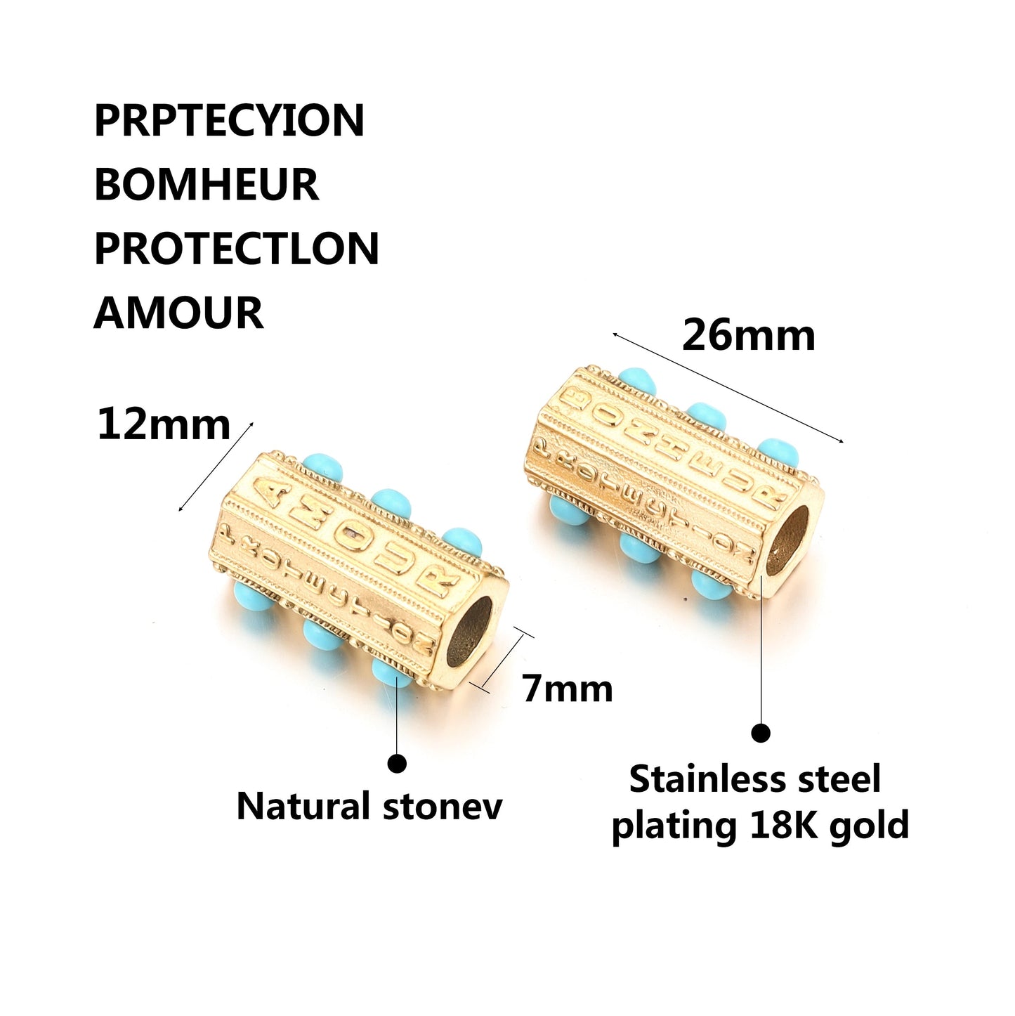 Natural Stone Evil Eye Beads