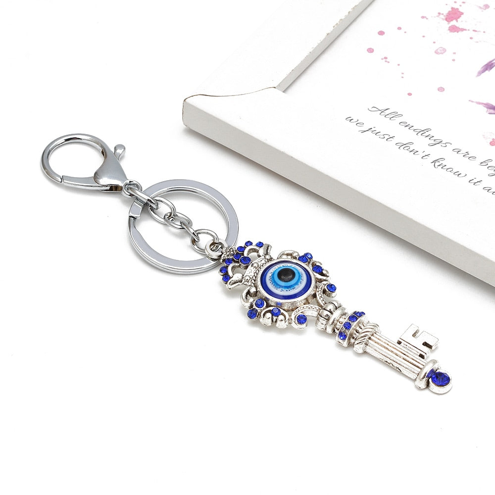Evil Eye Key Shape Keychain