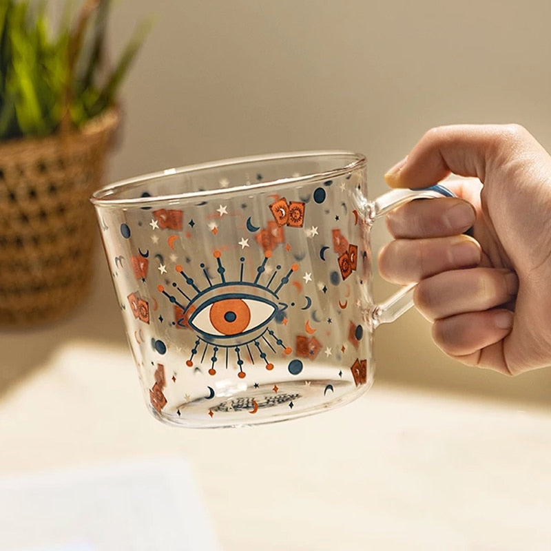 transparent evil eye coffee mug