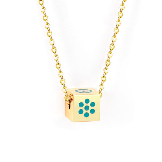 cubic evil eye pendant necklace
