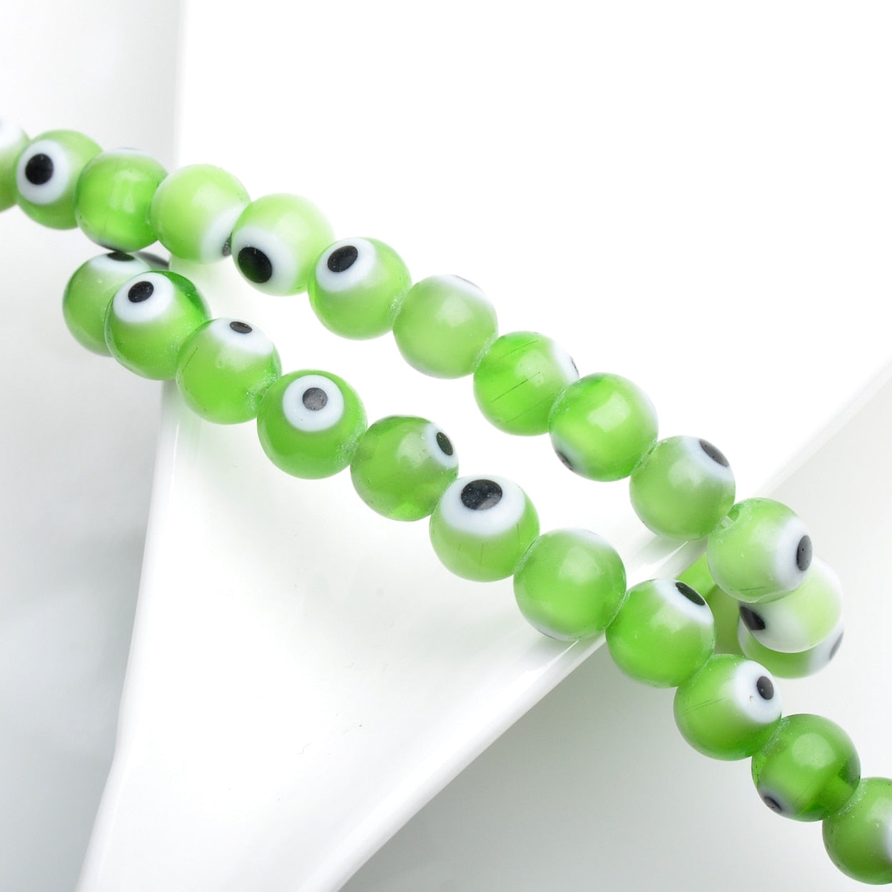 Evil Eye Rounded Pattern Beads