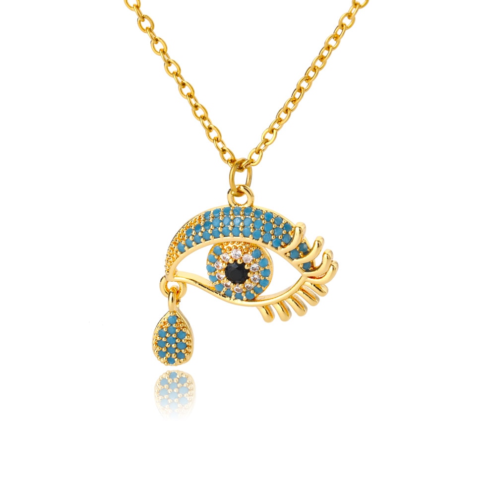 crystal evil eye necklace