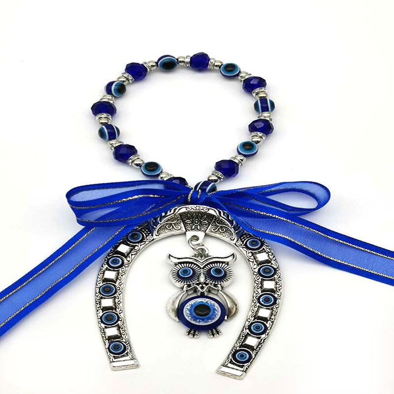 Evil Eye Horseshoe Keychain