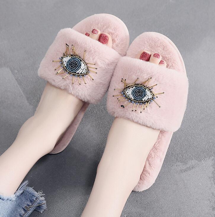 White Evil Eye Rhinestone Soft Shoes