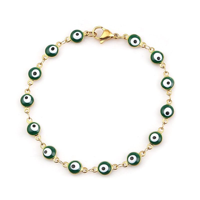 Multicolor Evil Eye Stainless Steel Bracelets