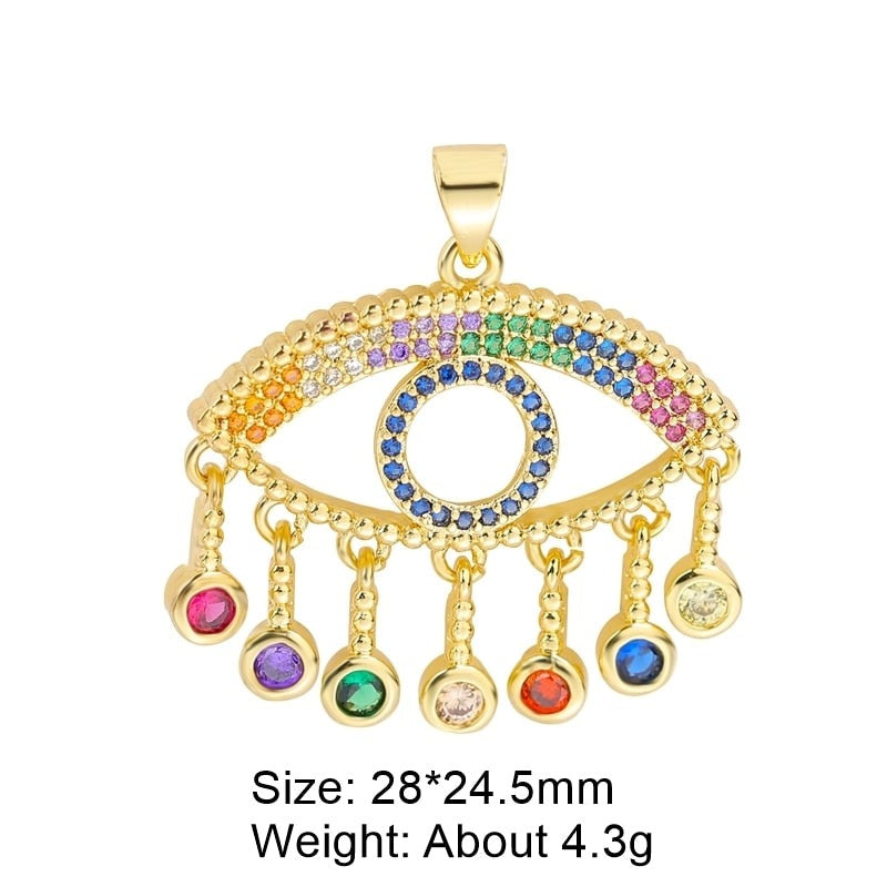 Multicolor Evil Eye Charm Pendants