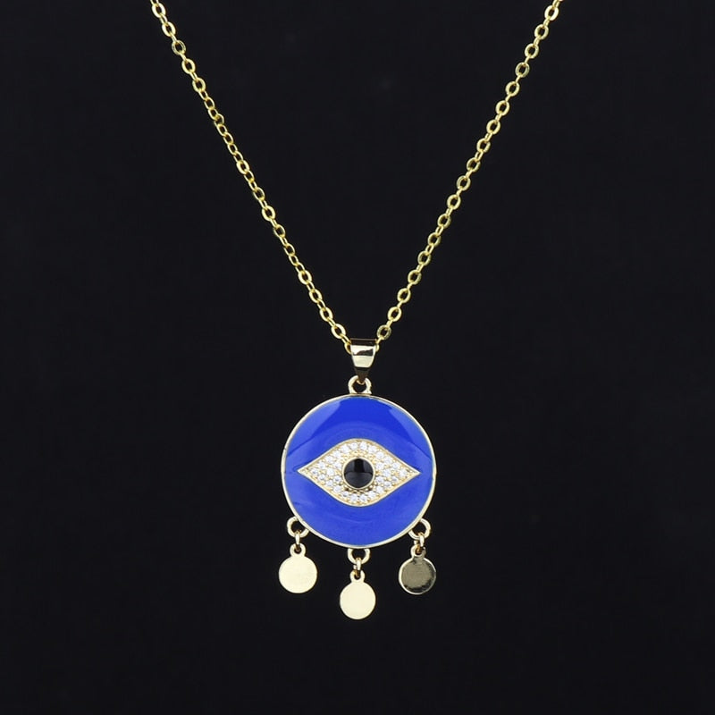 evil eye golden necklace