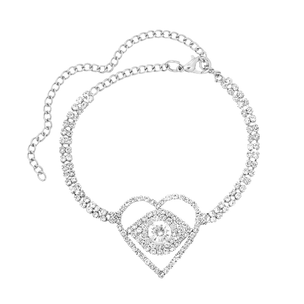 Evil Eye Shiny Crystal Tennis Anklet