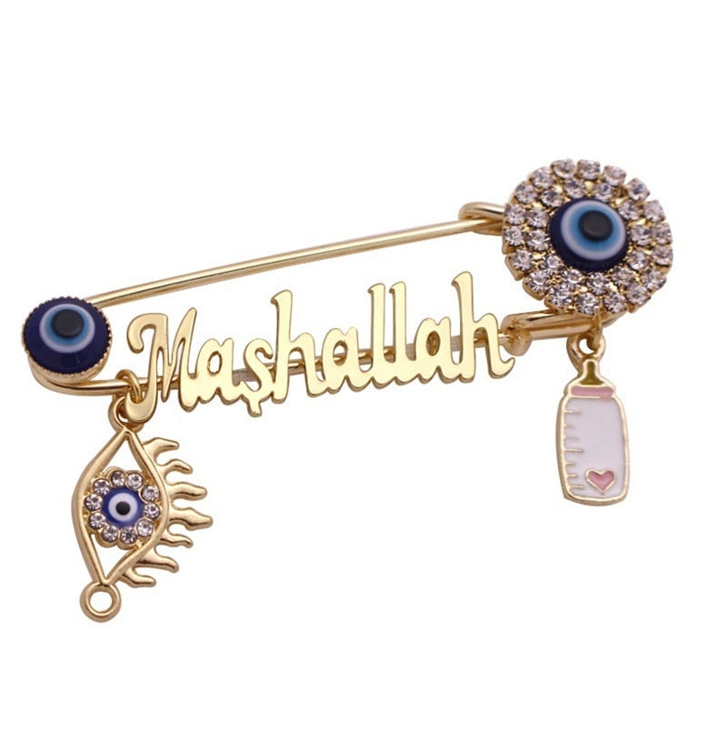 Muslim Mashallah Evil Eye Brooch Amulet