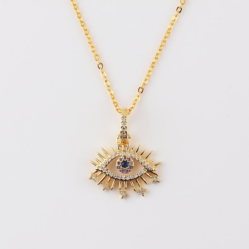 evil eye golden necklace