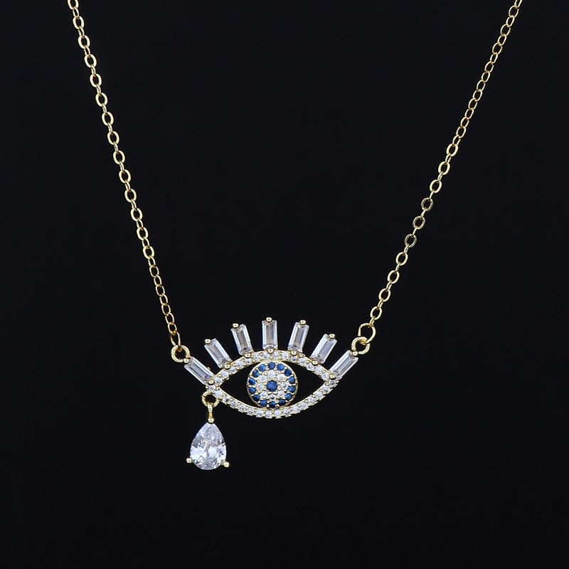 evil eye golden necklace