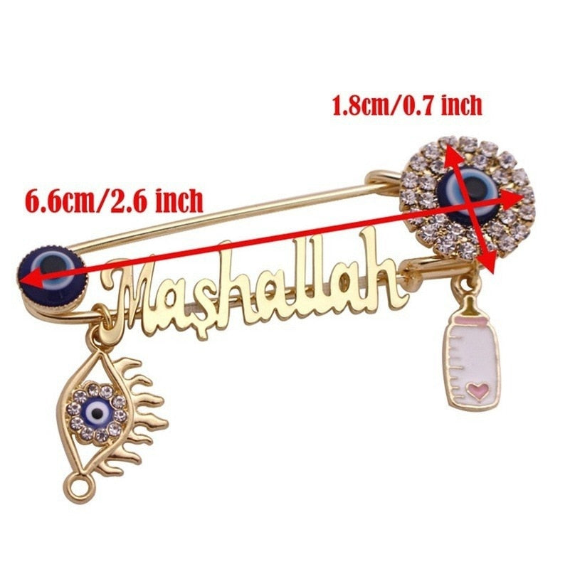 Muslim Mashallah Evil Eye Brooch Amulet