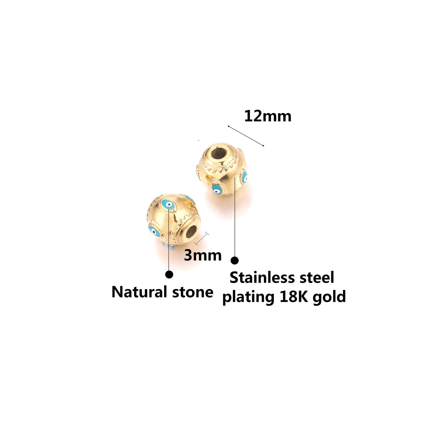 Natural Stone Evil Eye Beads