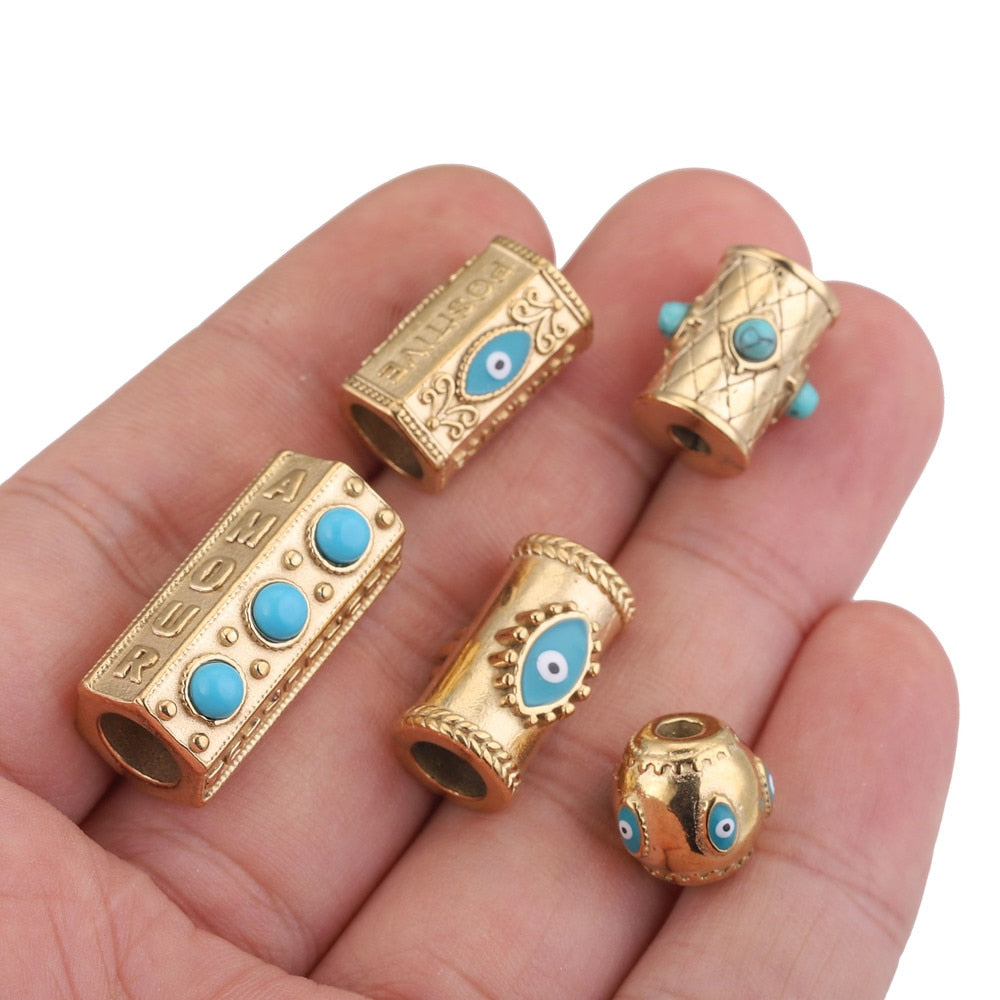 Natural Stone Evil Eye Beads