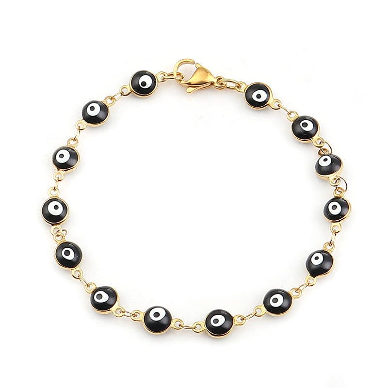 Multicolor Evil Eye Stainless Steel Bracelets