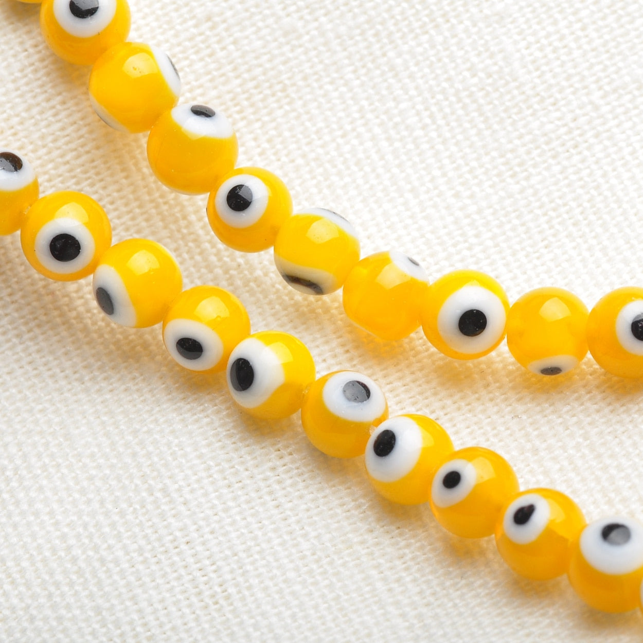 Evil Eye Rounded Pattern Beads