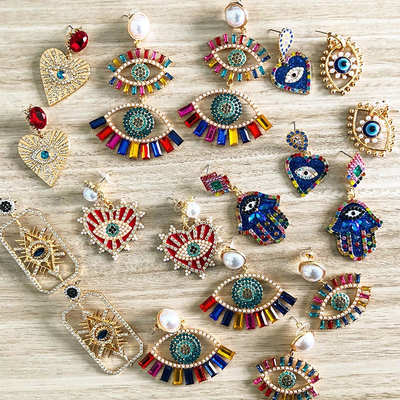 Cute Shape Evil Eye Drop Earrings