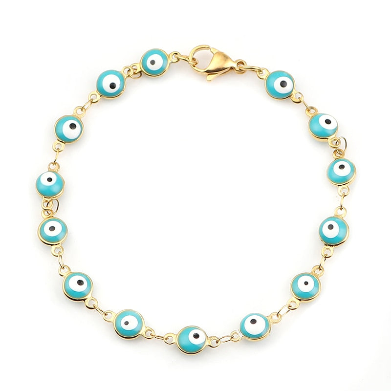 Multicolor Evil Eye Stainless Steel Bracelets