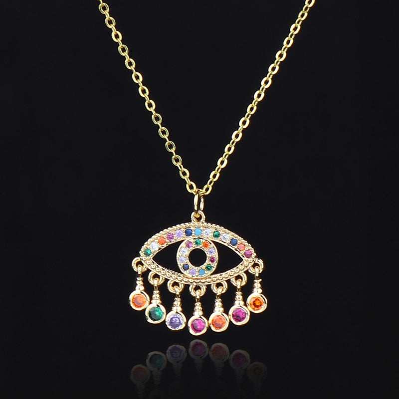 evil eye golden necklace