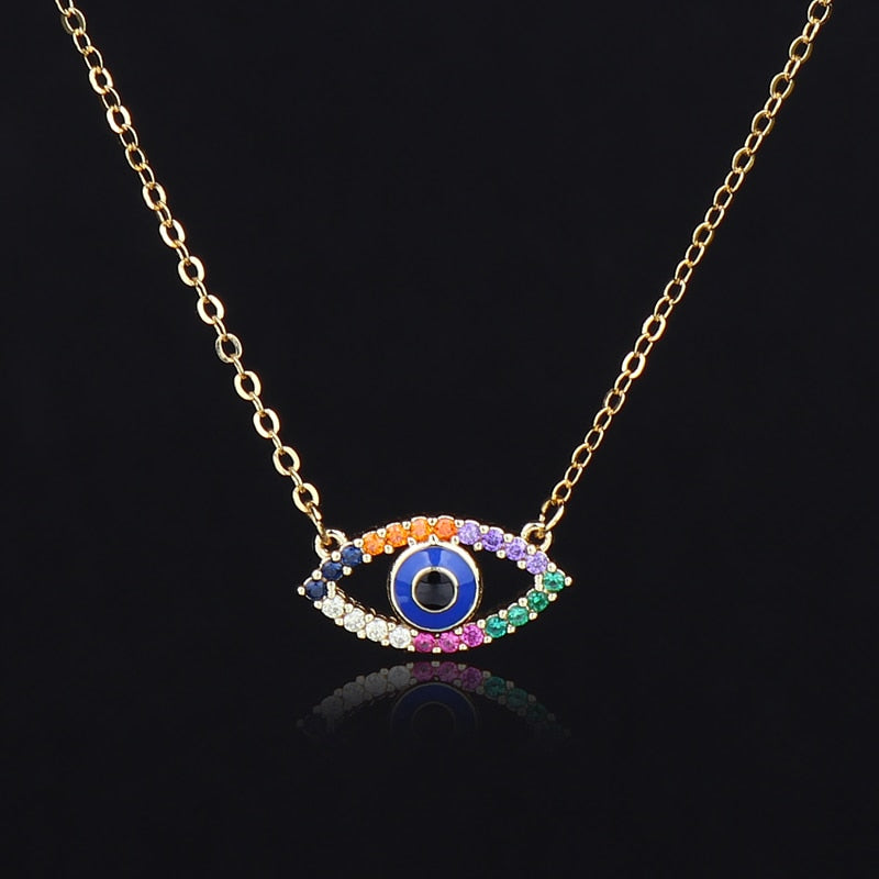 evil eye golden necklace